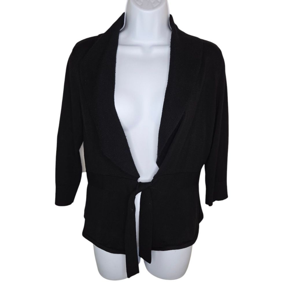 White House Black Market Shawl Collar Tie Front Cardigan Sweater Size Small
